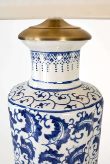 blue and white detail modern lantern