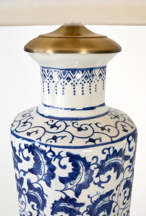 blue and white detail modern lantern
