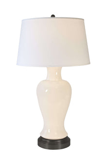 Elijah ceramic cordless lamp on black made in usa by modern lantern