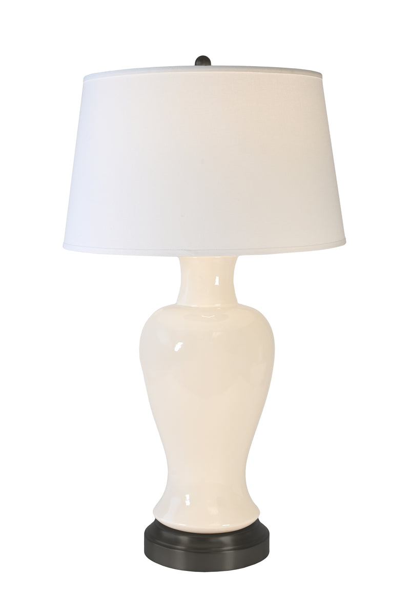 Elijah ceramic cordless lamp on black made in usa by modern lantern