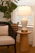 large cordless battery lamp ivory on brass metal designer living room