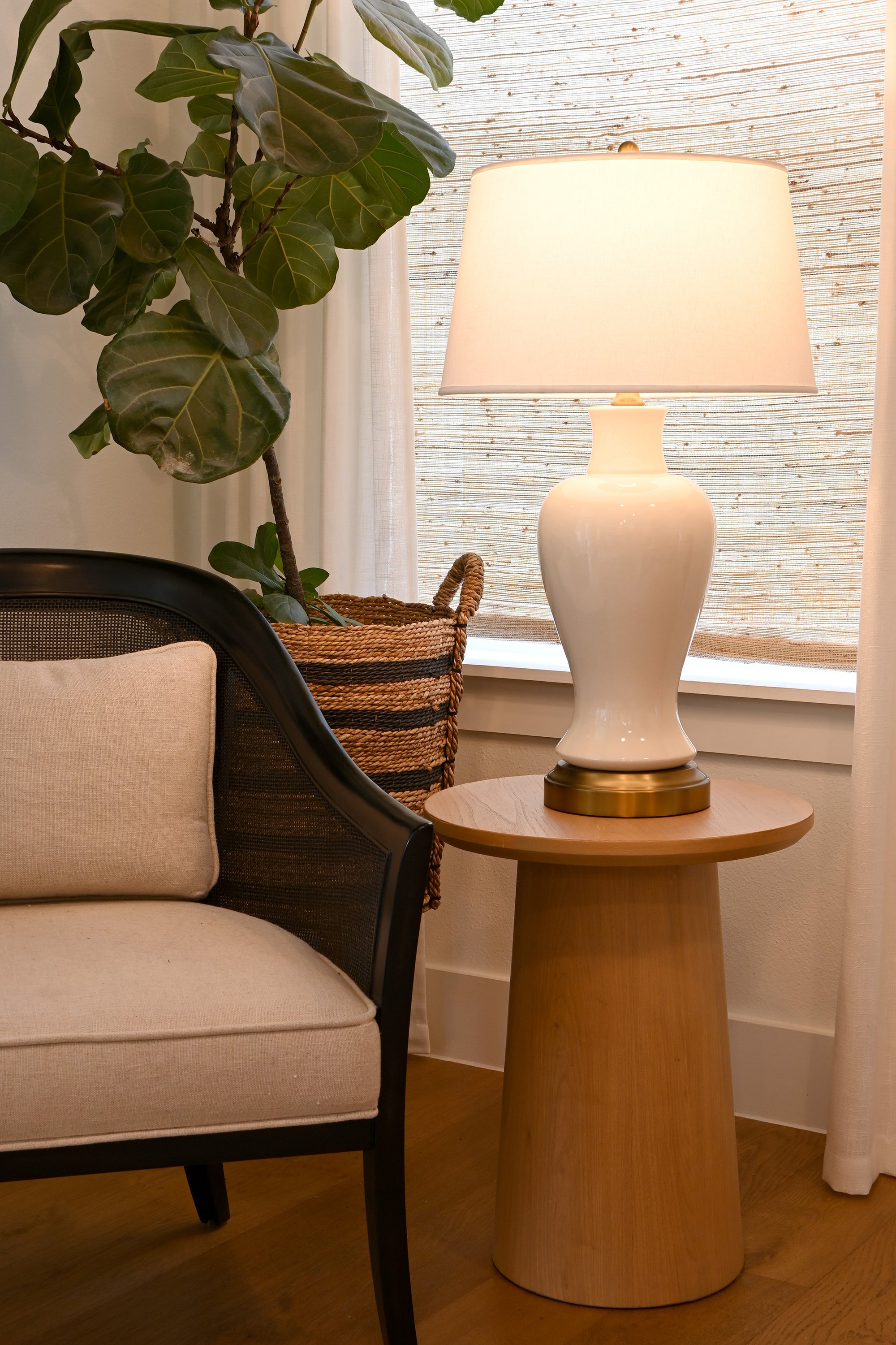 large cordless battery lamp ivory on brass metal designer living room