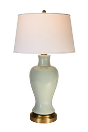 elijah celadon on brass cordless lamp made in usa by modern lantern