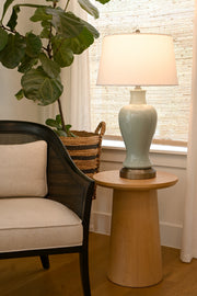 high performance cordless ceramic lamp celadon glaze on dark brass