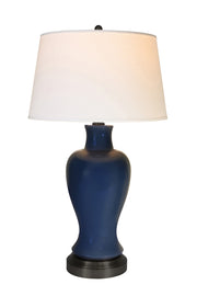 Elijah midnight blue cordless ceramic lamp made in usa by modern lantern