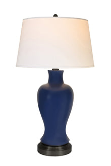 Elijah midnight blue cordless ceramic lamp made in usa by modern lantern