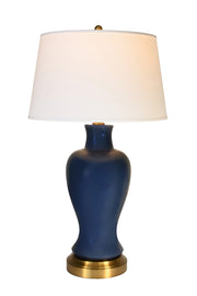 Elijah midnight blue cordless ceramic lamp made in usa by modern lantern