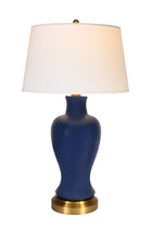 Elijah midnight blue cordless ceramic lamp made in usa by modern lantern