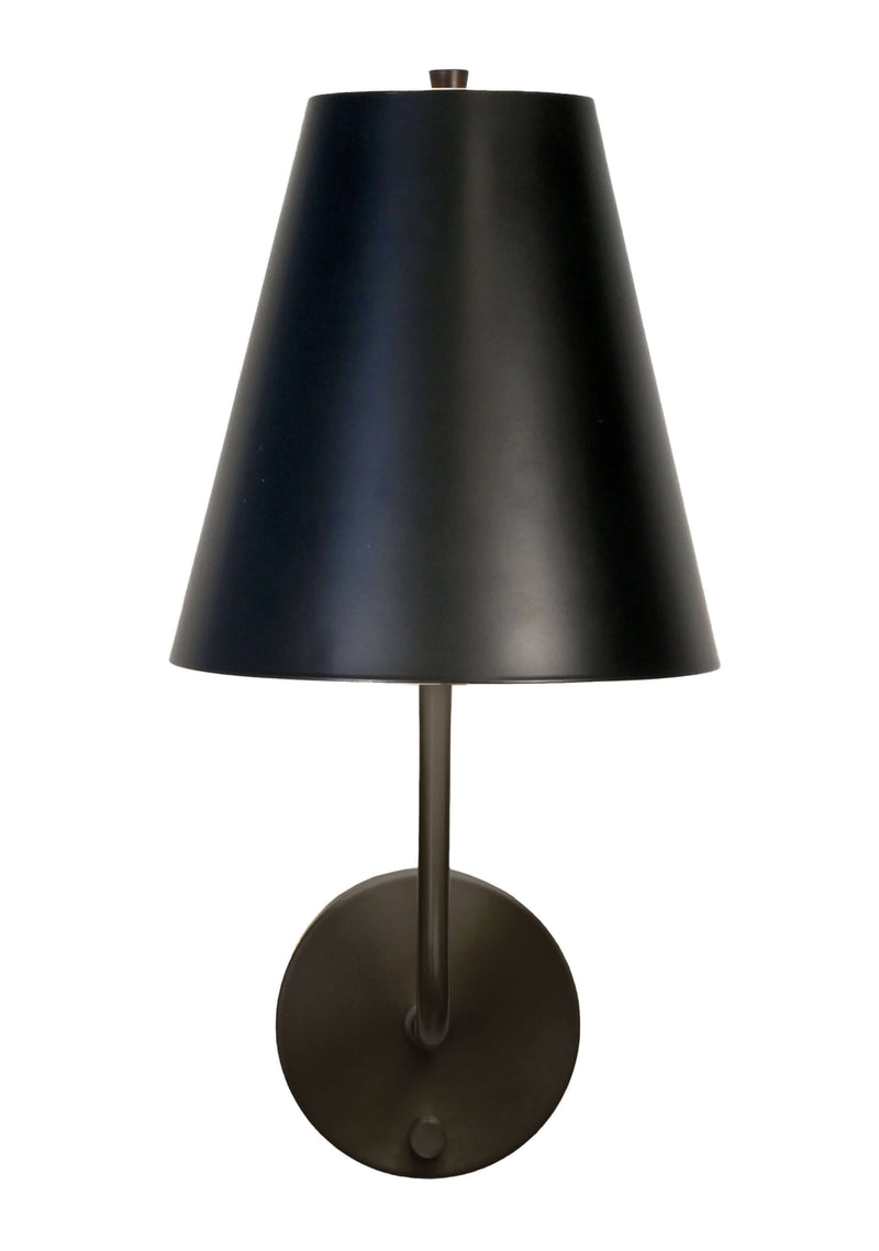 emily all black metal cordless wall sconce