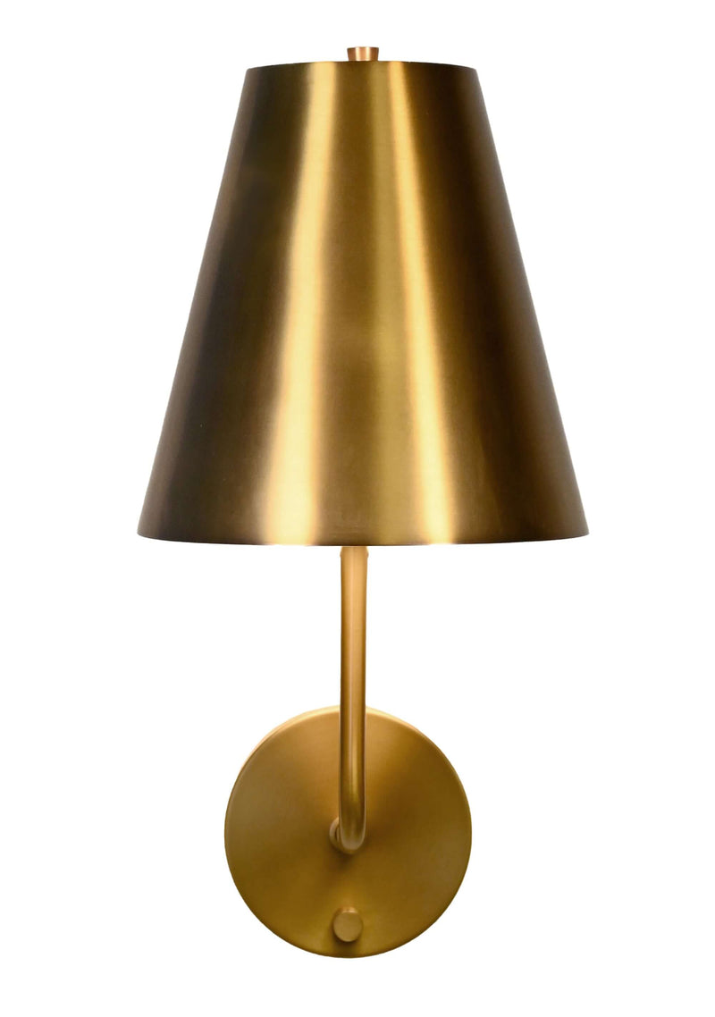 emily brass metal cordless wall sconce