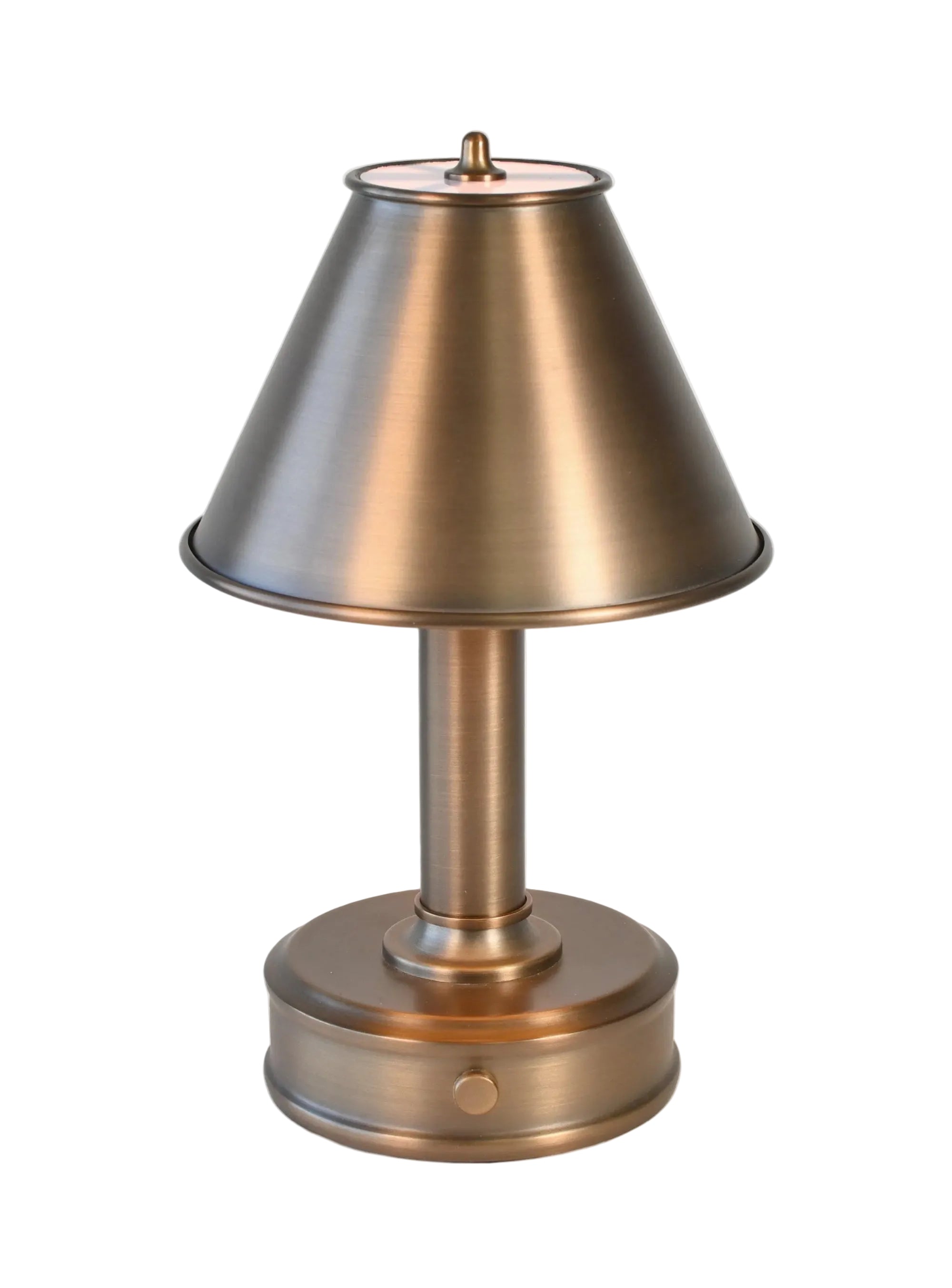 lara dark brass mini cordless table lamp for dining and hospitality design