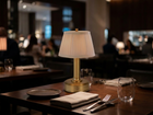 lily cordless mini lamp brass with pleated shade for restaurant tables lighting