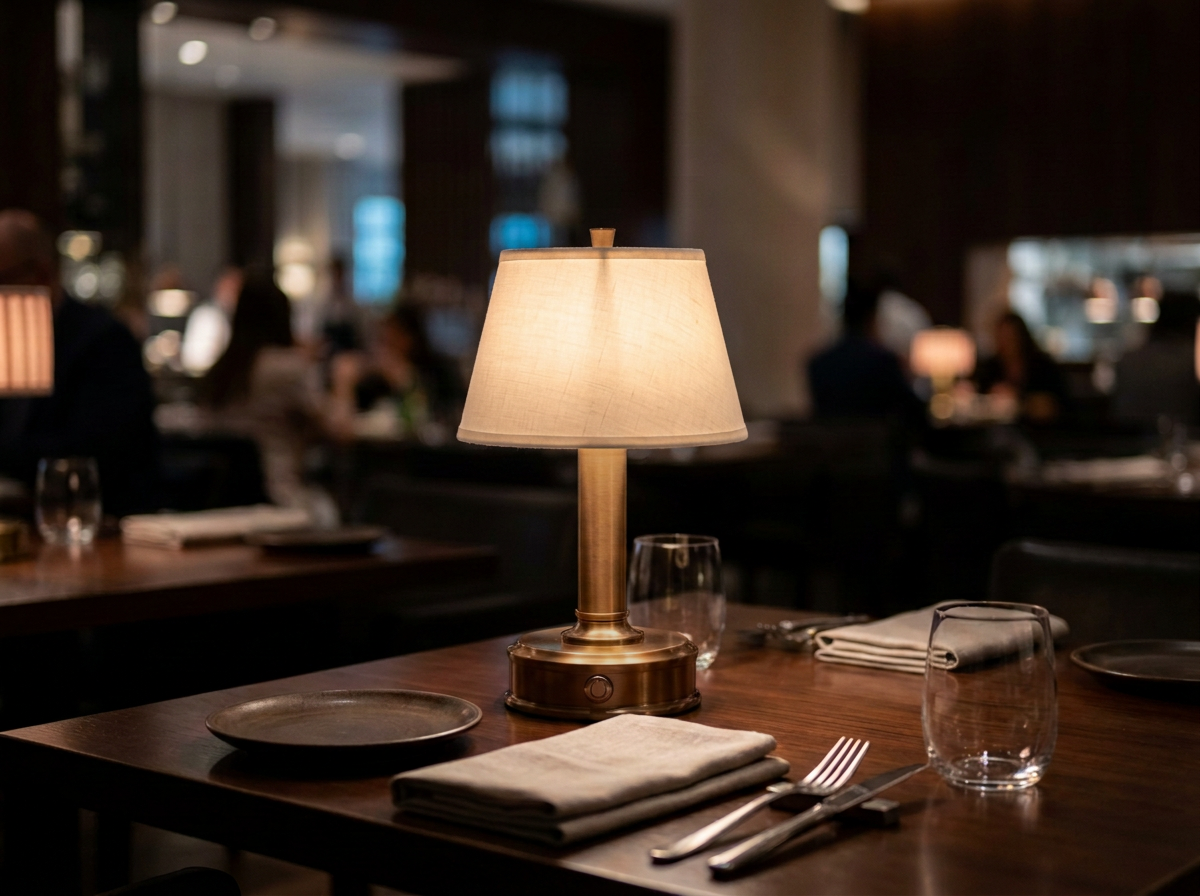 luna brass cordless mini lamp for luxury dining table lighting