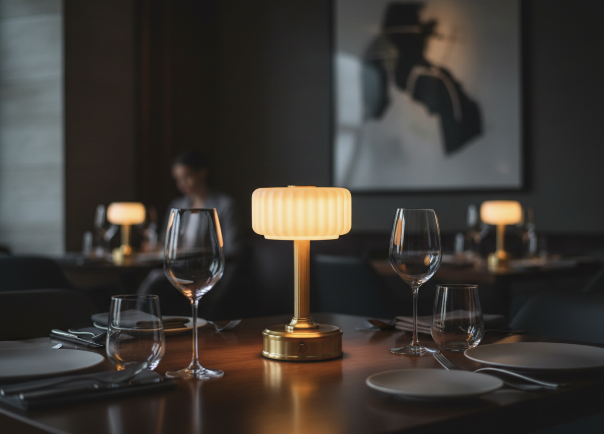 milo brass cordless lamp perfect for fine restaurants hospitality design