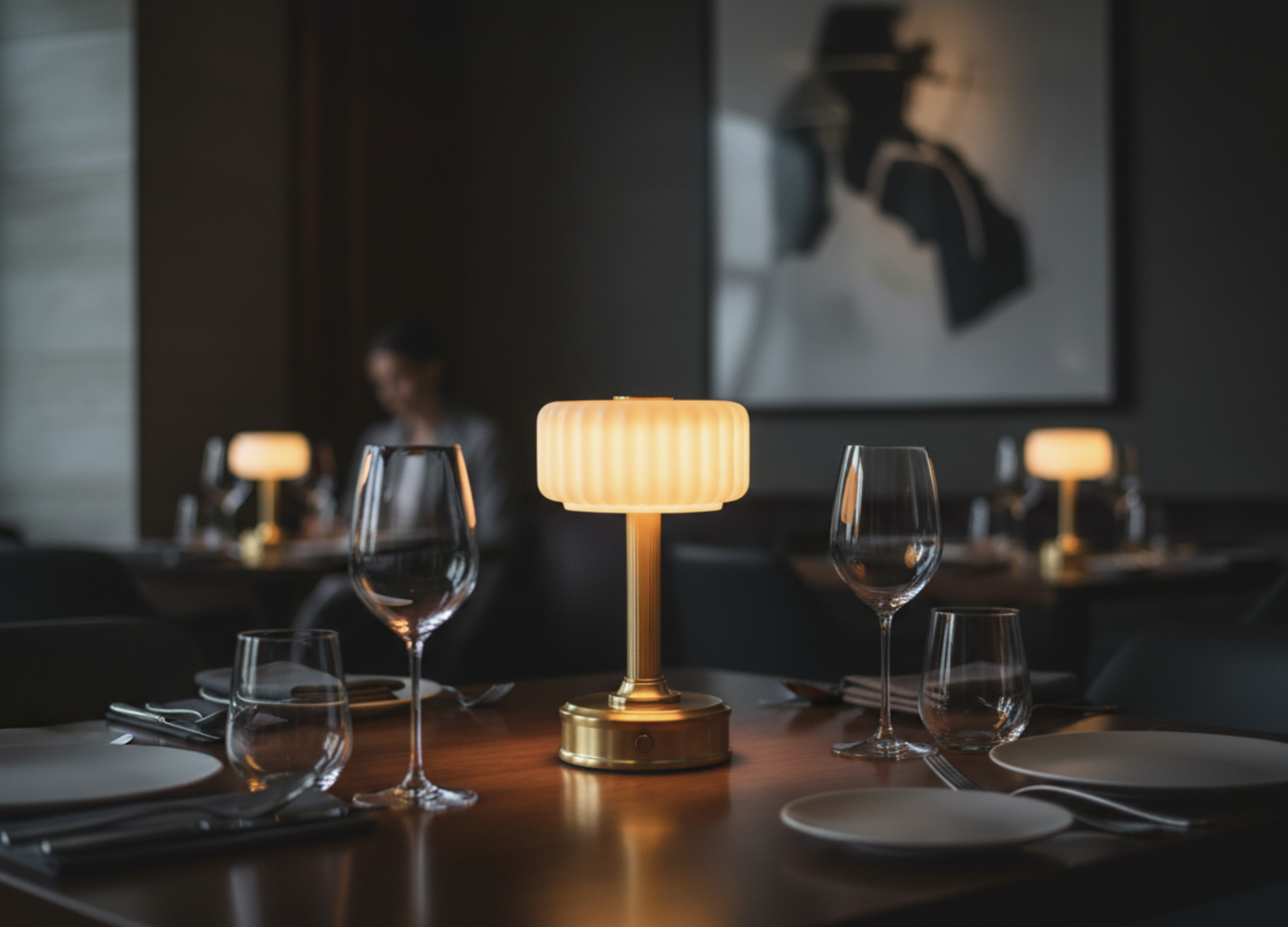 milo brass cordless lamp perfect for fine restaurants hospitality design