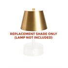 Mini metal shade for modern lantern, replacement shade only, gold finish, lamp not included.