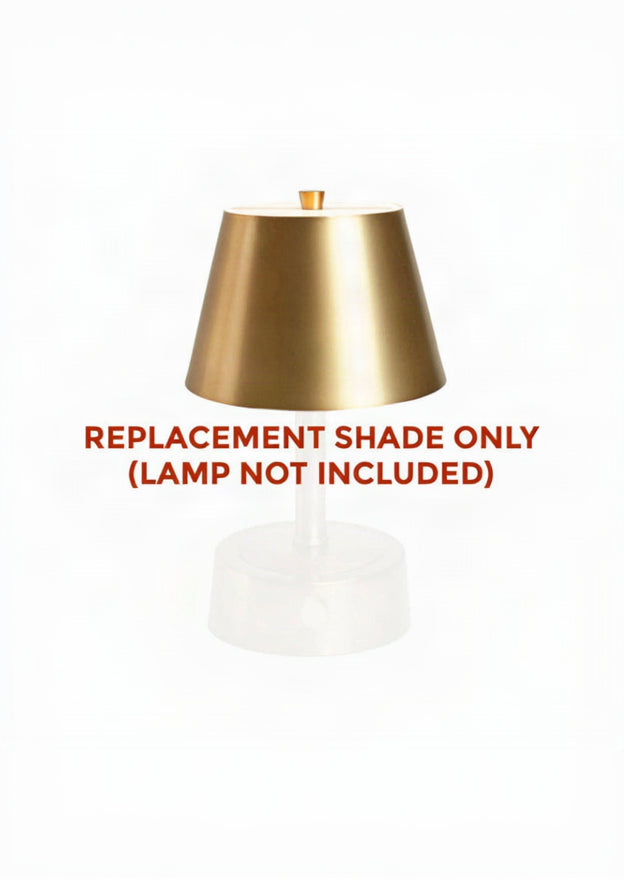 Mini metal shade for modern lantern, replacement shade only, gold finish, lamp not included.