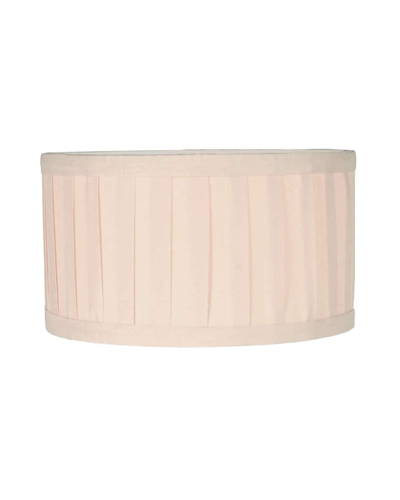 Shade: Ivory Mini Pleated Drum Shade - Beige Poly Silk