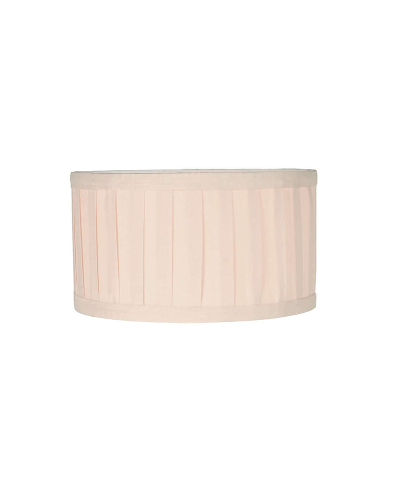 Shade: Ivory Mini Pleated Drum Shade - Beige Poly Silk