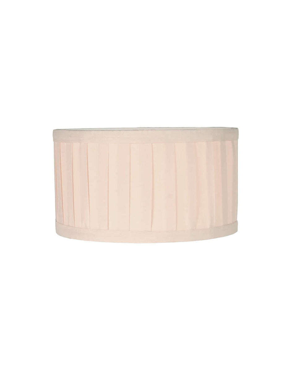 Shade: Ivory Mini Pleated Drum Shade - Beige Poly Silk
