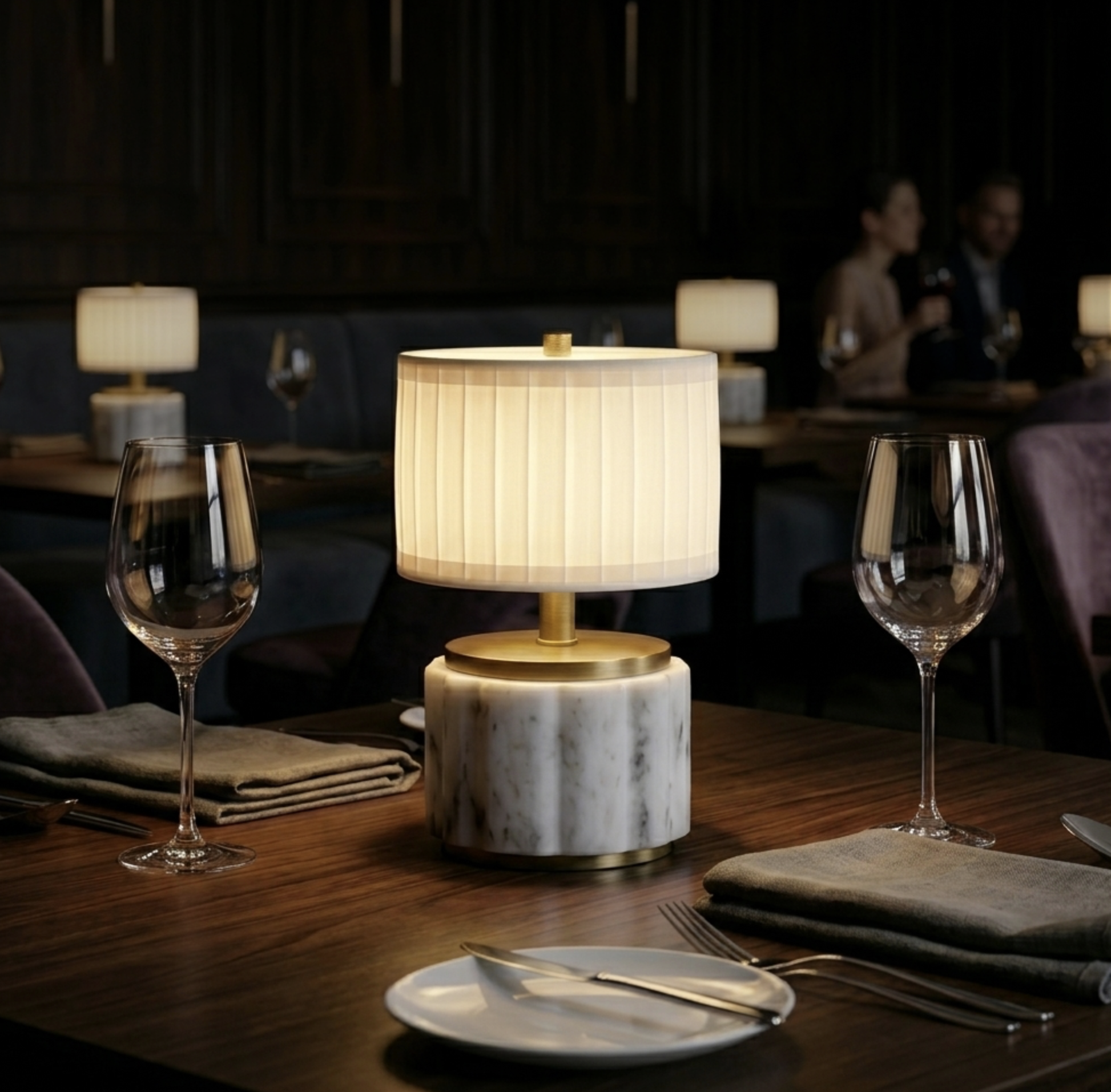 table setting with luxury cordless lamp by modern lantern rechargeable lighting for restaurants