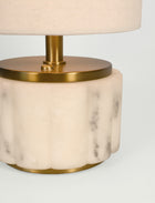 Nora cordless white marble mini lamp