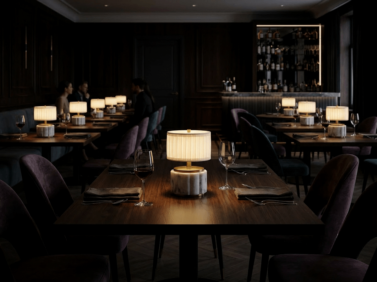 nora rechargeable mini lamp for hospitality lighting by modern lantern