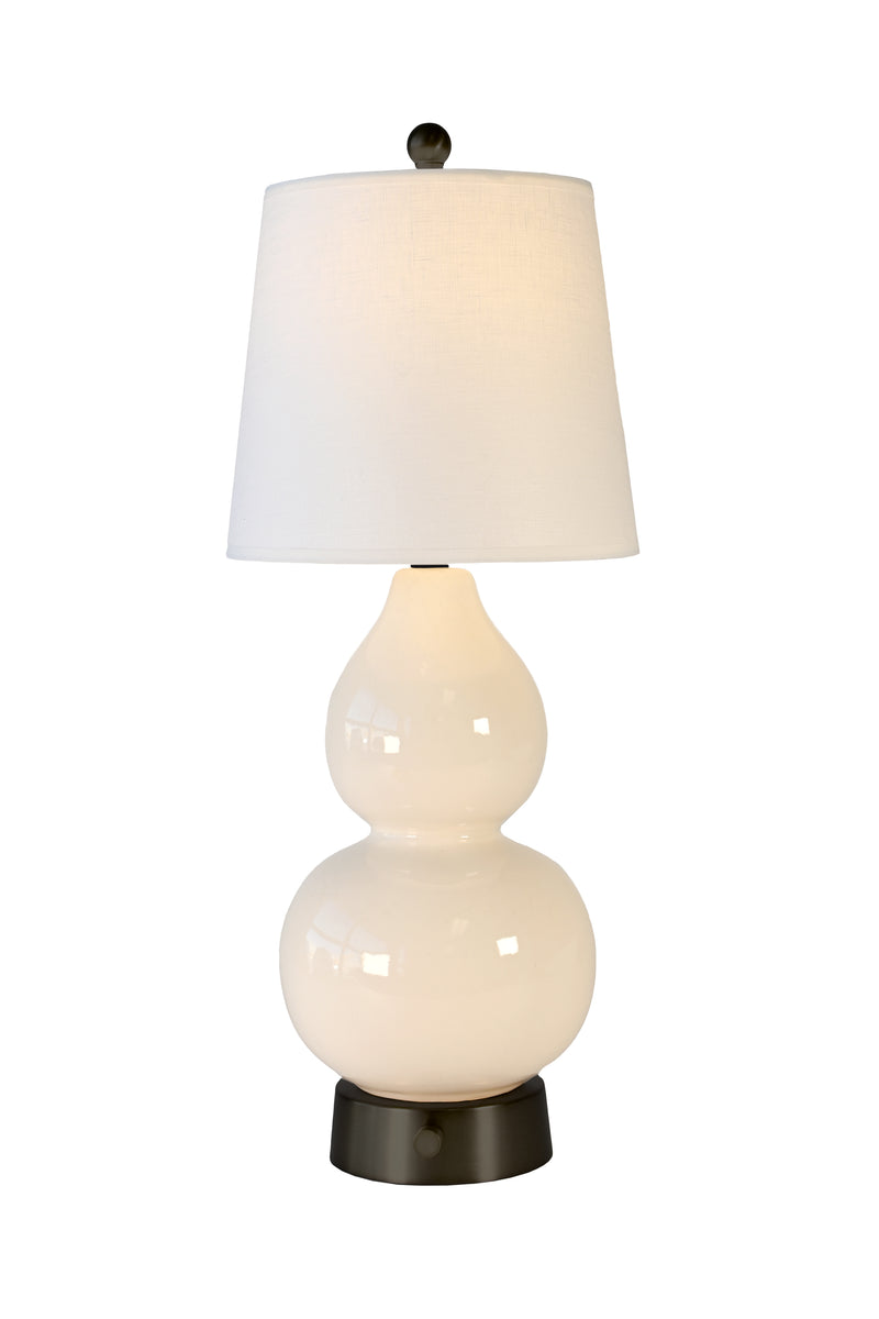 norma cordless mini table lamp on black made in usa by modern lantern