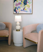 norma ivory ceramic on brass cordless mini lamp
