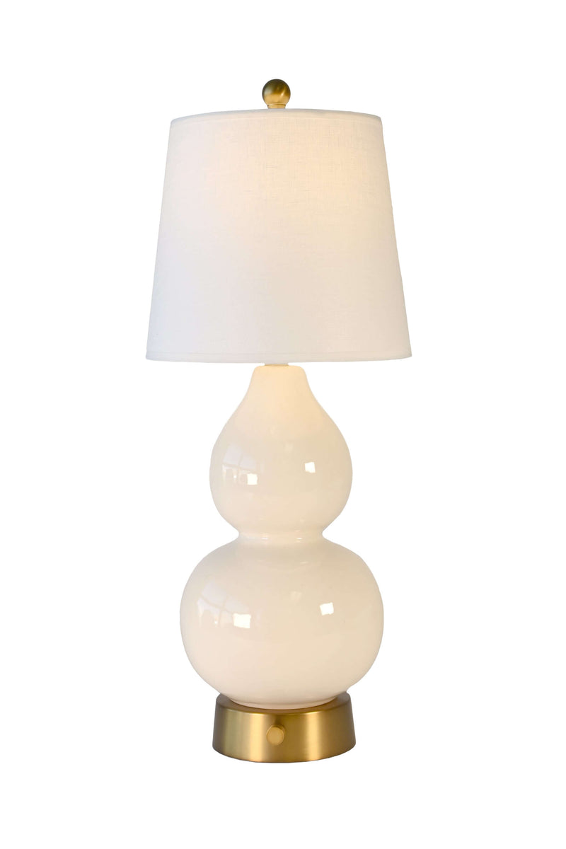 norma cordless small table lamp in ivory ceramic is made in america