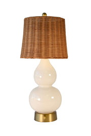 norma jean cordless mini lamp with a rattan shade by modern lantern