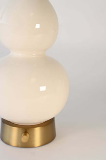 detail of our ivory cordless lamp ceramic body on brass base