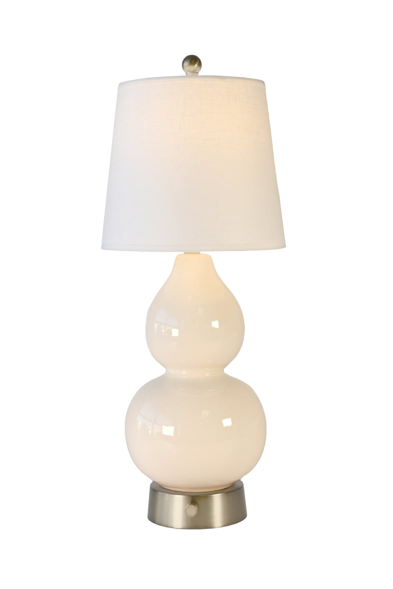 norma jean cordless mini lamp by modern lantern ceramic on nickel battery base