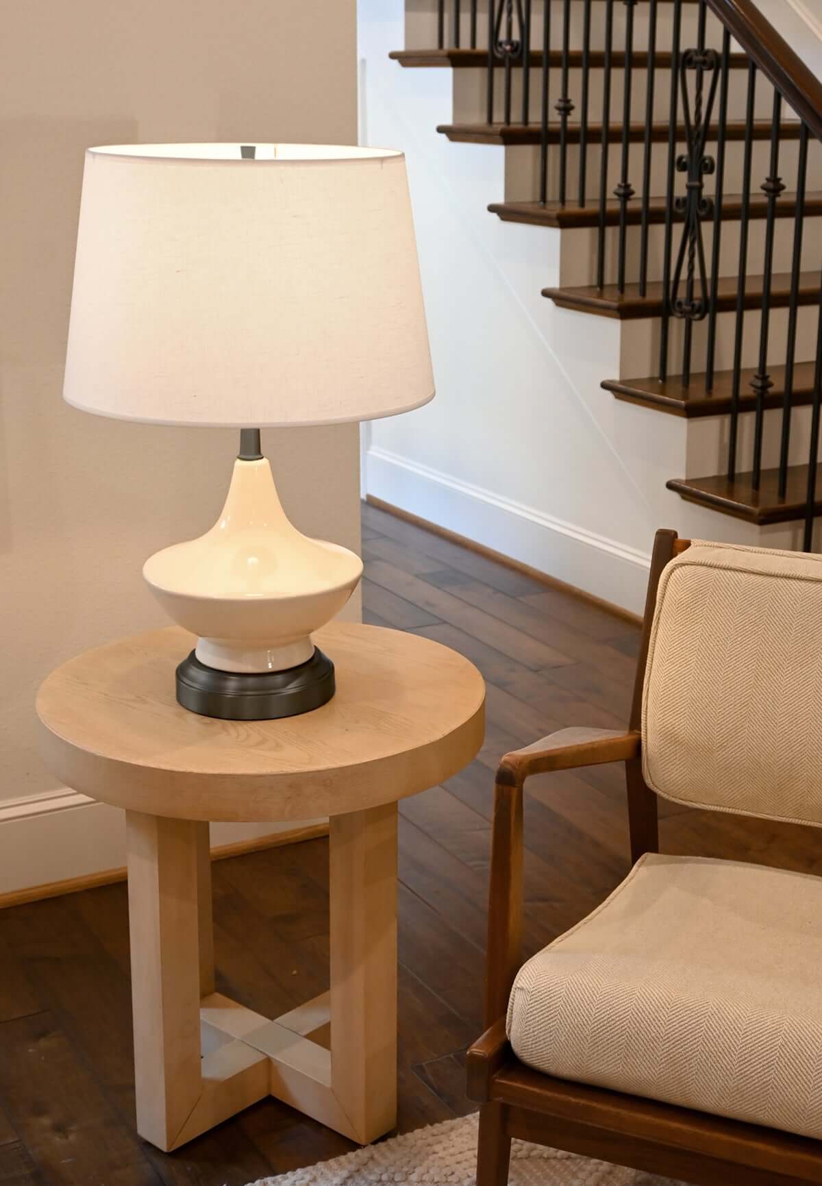 modern lantern ivory ceramic on black battery operated lamp