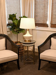 oliver mid century ivory ceramic brass cordless lamp