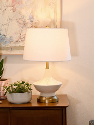 oliver ivory on brass cordless designer table lamp mid century modern