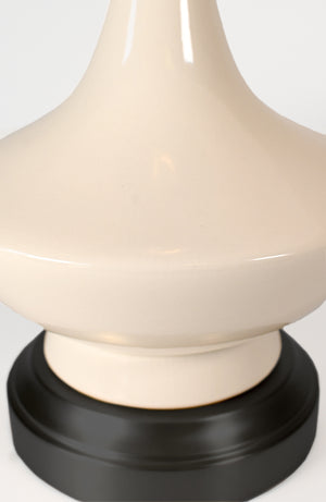oliver battery operated lamp ivory on black