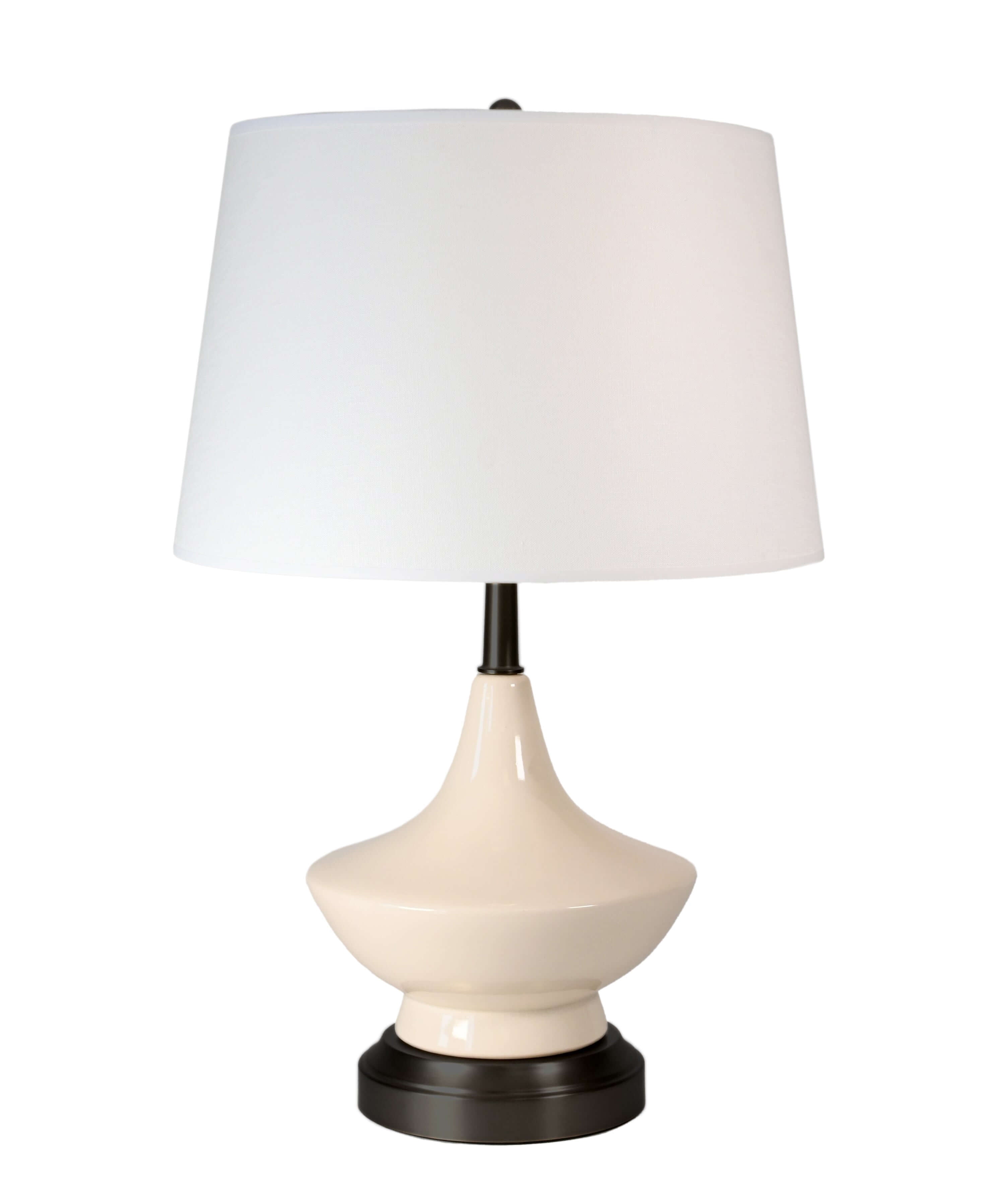 Cordless Oliver Ivory on Black Lamp - Made in the USA