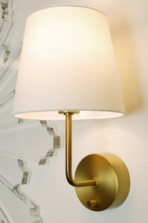 rechargeable battery wall lamp sconce brass finish