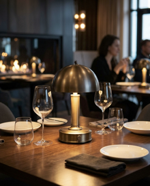 tito dark brass cordless mini lamp for luxury dining restaurant tables