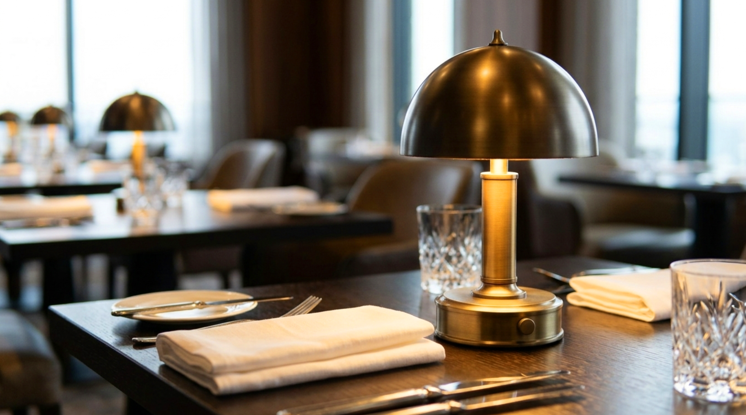 tito mini brass cordless lamp for luxury restaurant dining