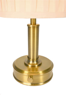 Tito antique brass metal lamp with fabric shade