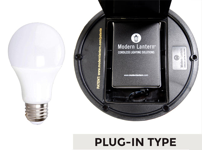 modern lantern plug in battery and 10W bulb combo