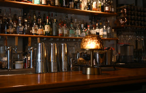 deco mini brass lamp for bars and event dining