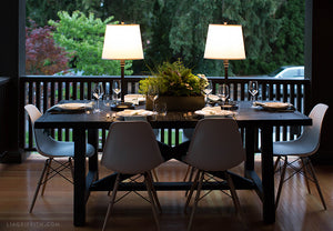 Cordless outdoor table lamps by modern lantern