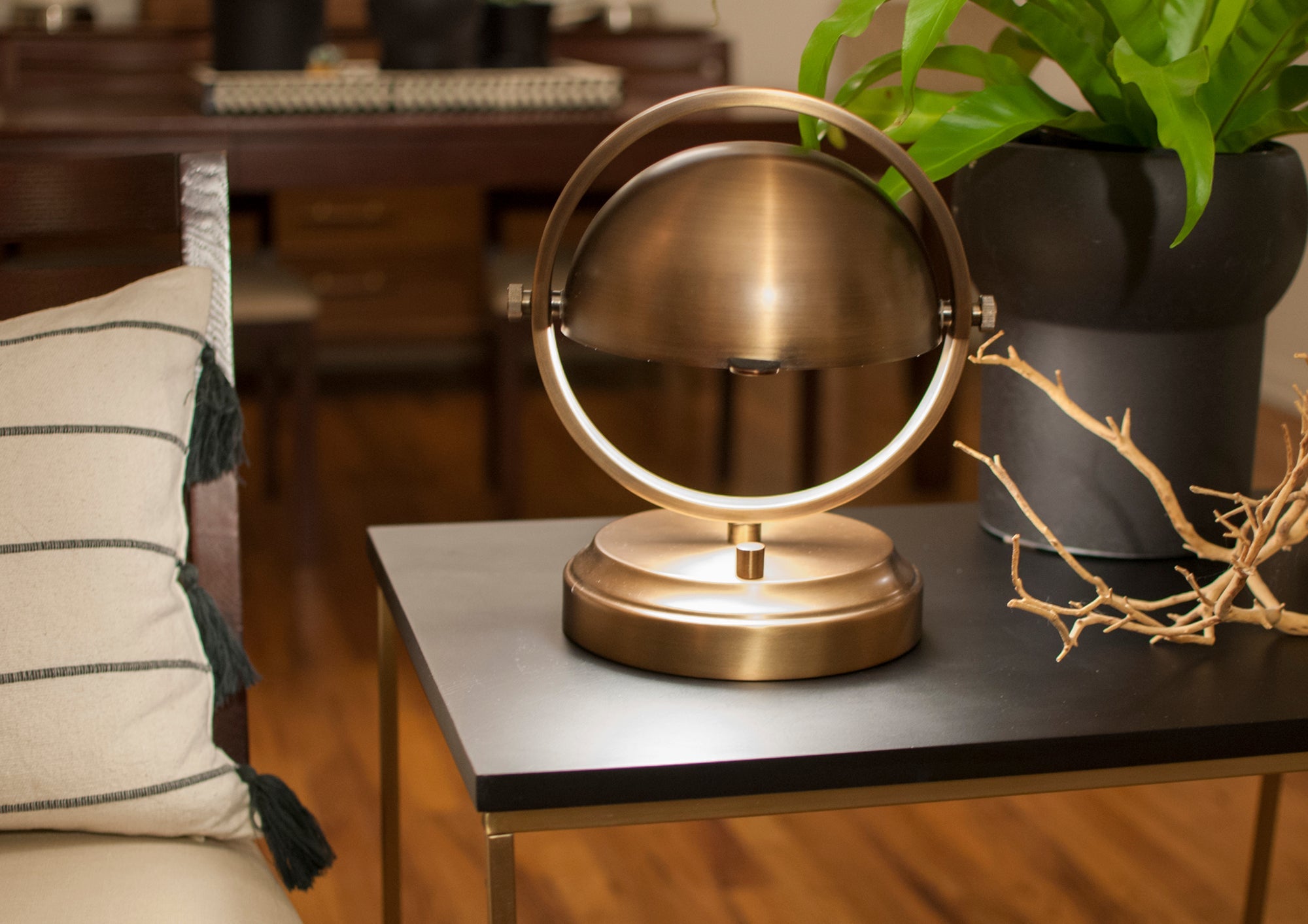 abbey brass wireless rechargeable lamp by modern lantern