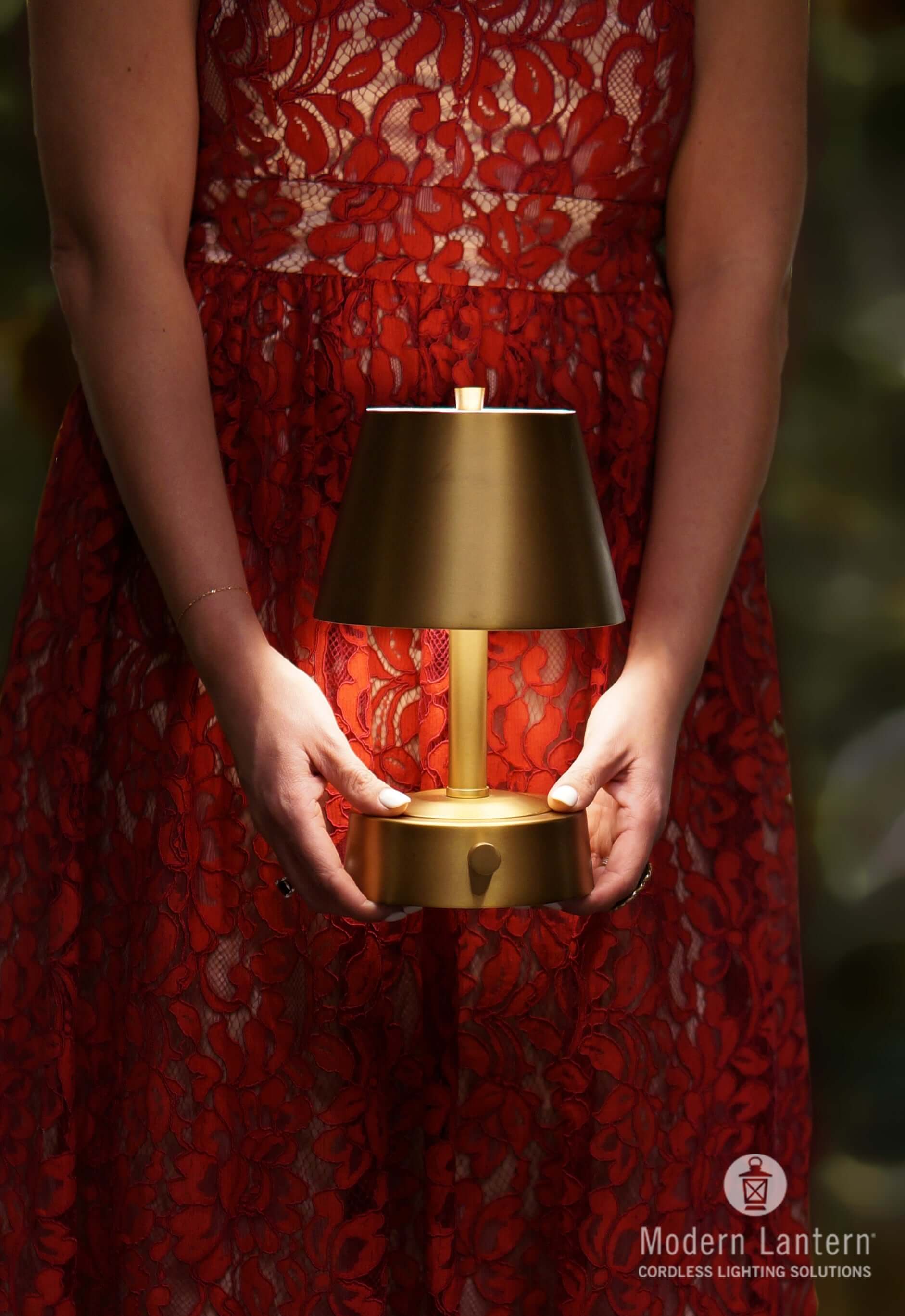 modern lantern mini rechargeable lamp brass restaurant lighting design
