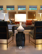 bartlett ivory bronze metal cordless table lamp modern lantern