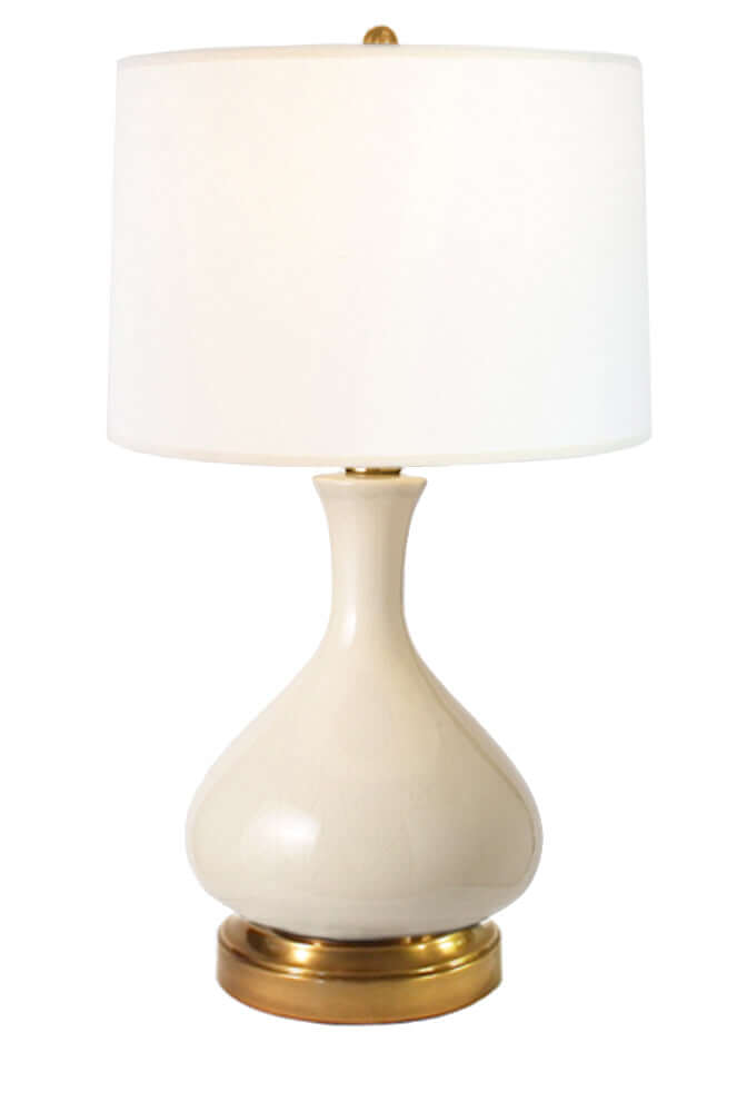 Bartlett Ivory Brass Cordless Lamp - Made in the USA