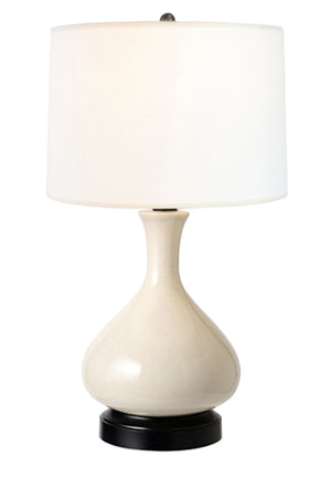 Bartlett Ivory on black metal base made in usa cordless lamp